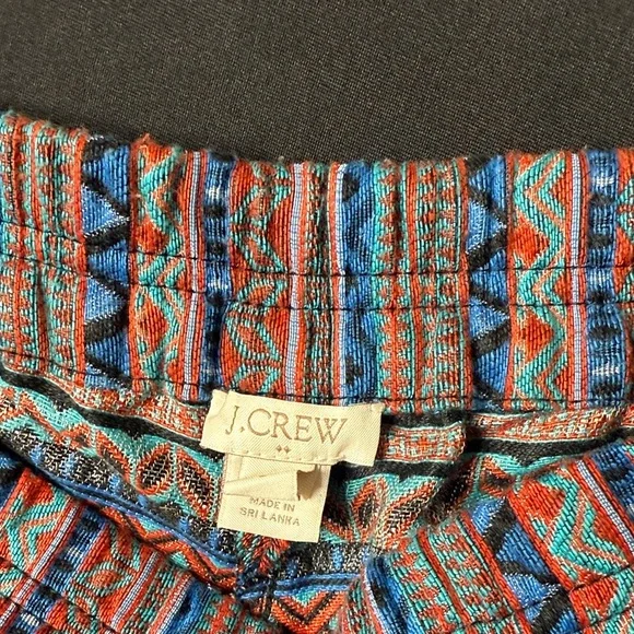 J. Crew Coral & Blue Patterned High-Waist Women's Shorts - Picture 2 of 4